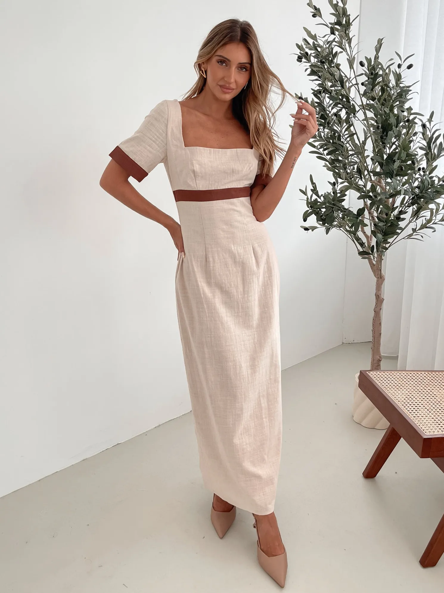 Adrianne Dress - Cream Print