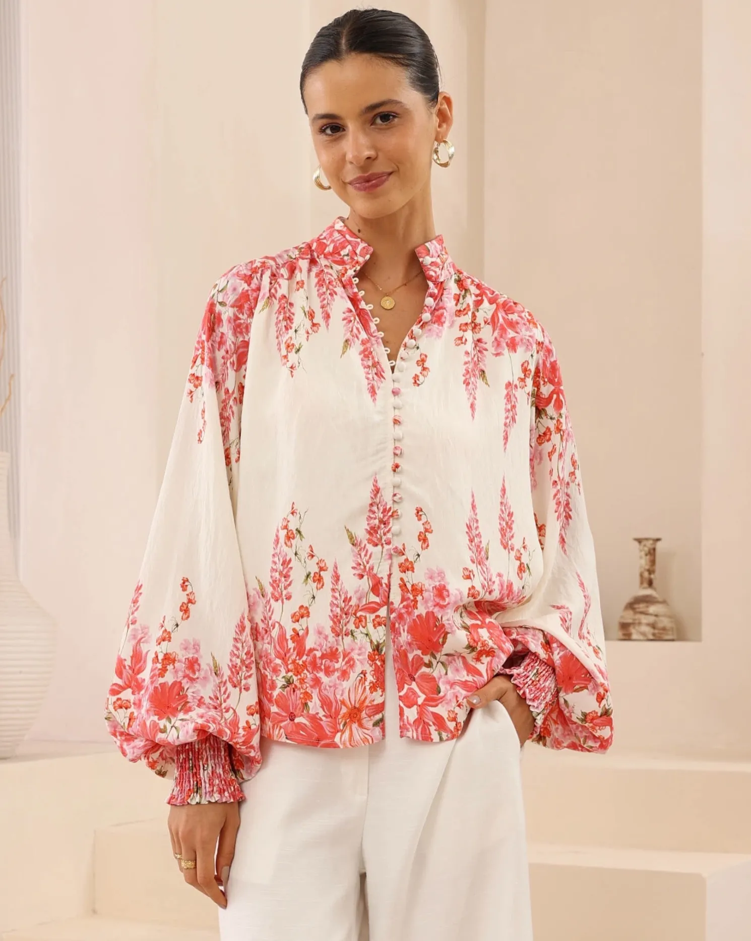 Avenelle Blouse - Pink Floral