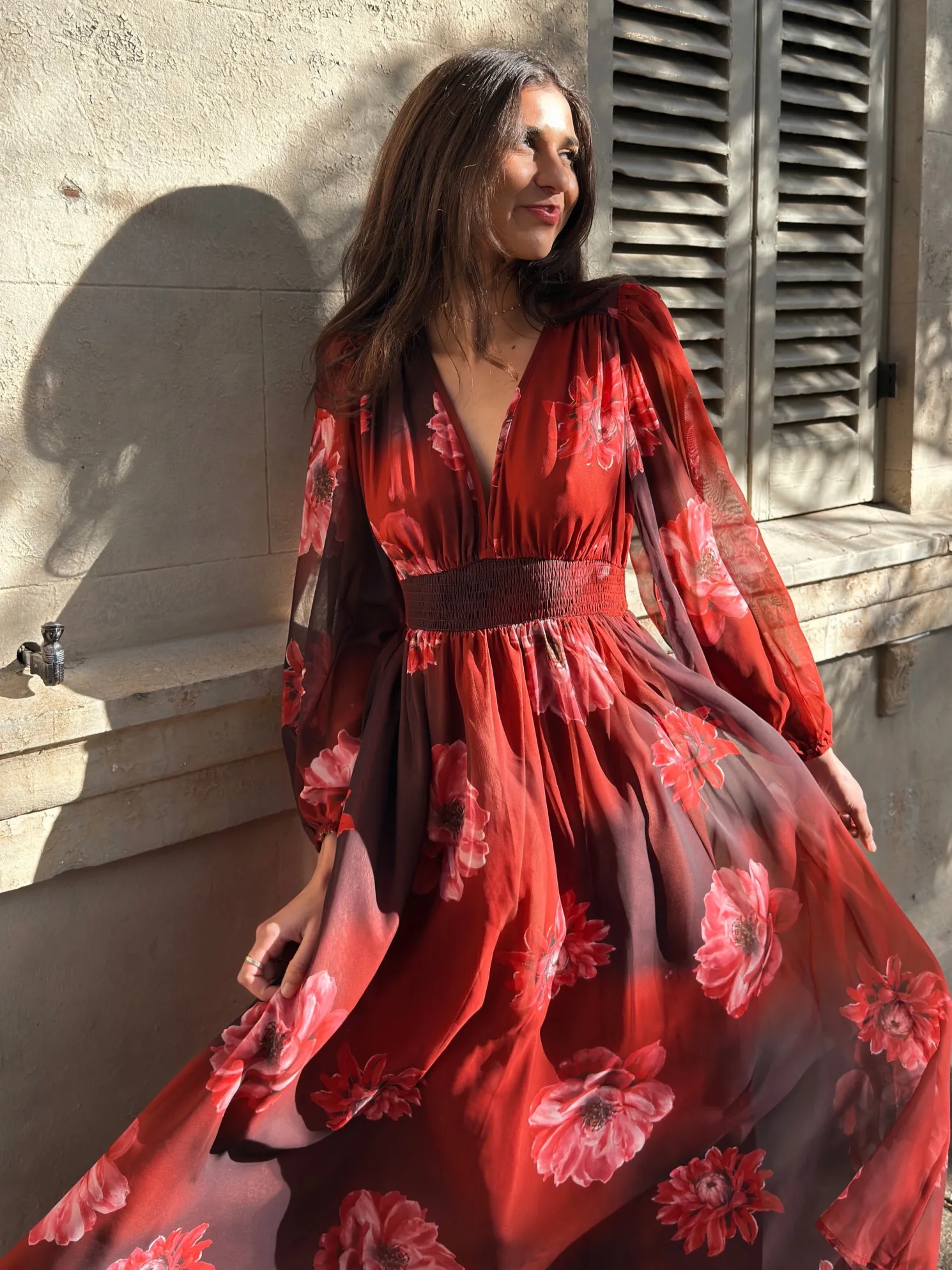 Dalitha Dress - Red Floral