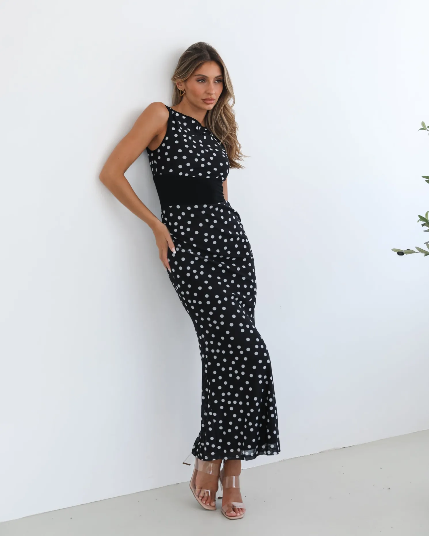 Fabrienne Dress - Navy Spot