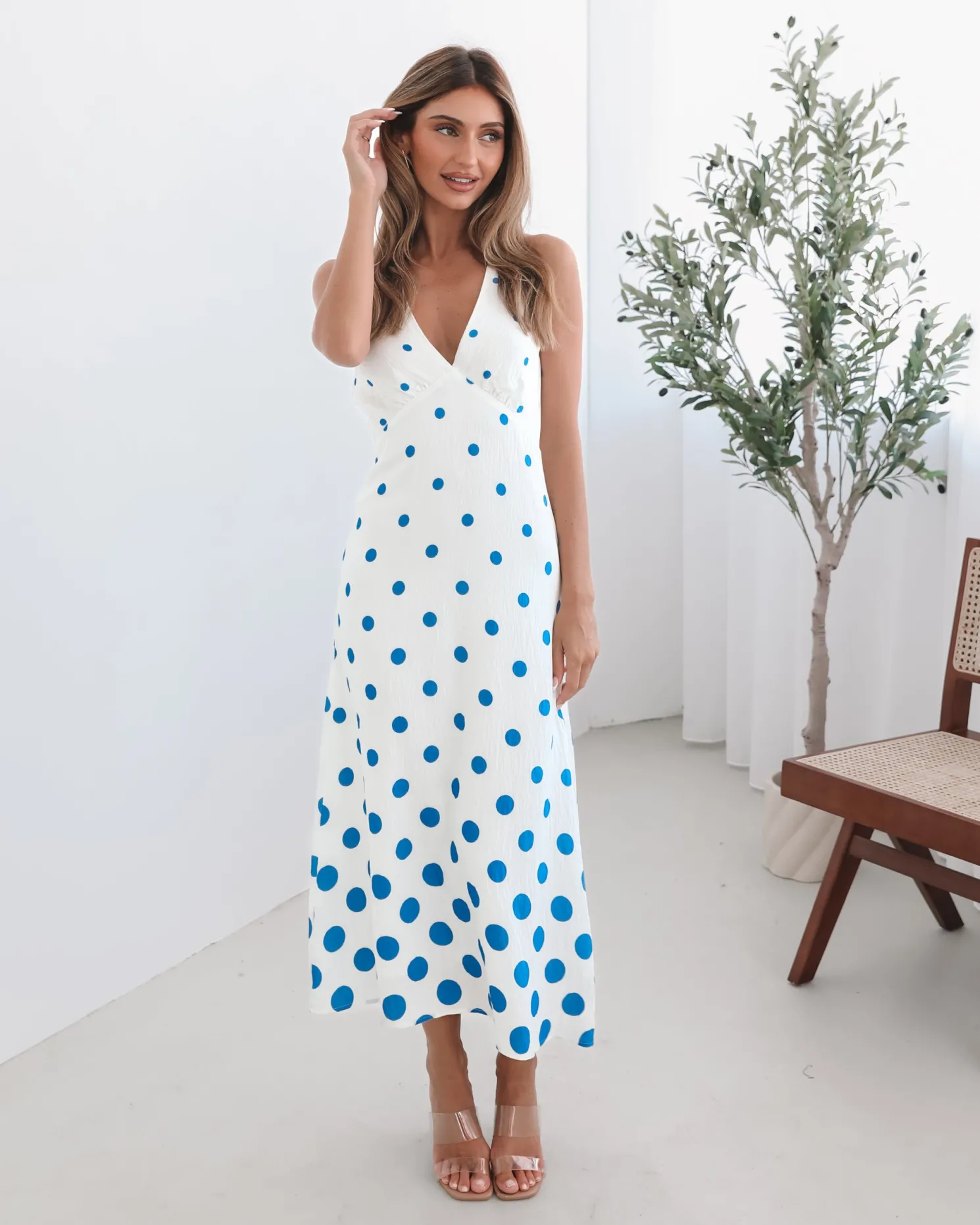 Fiorenza Dress - Blue Spot