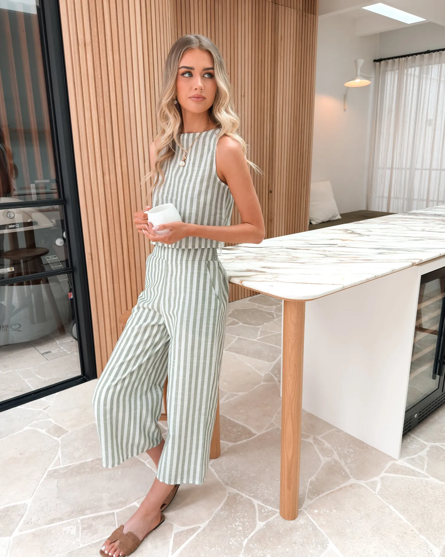 Lizo Pants - Khaki Stripe