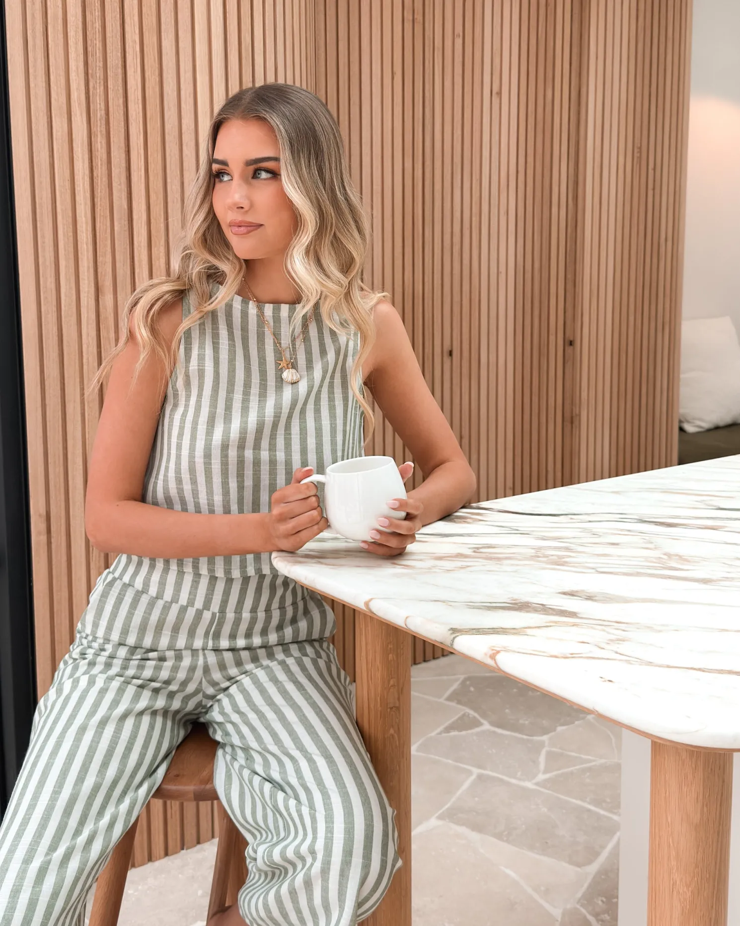 Lizo Top - Khaki Stripe