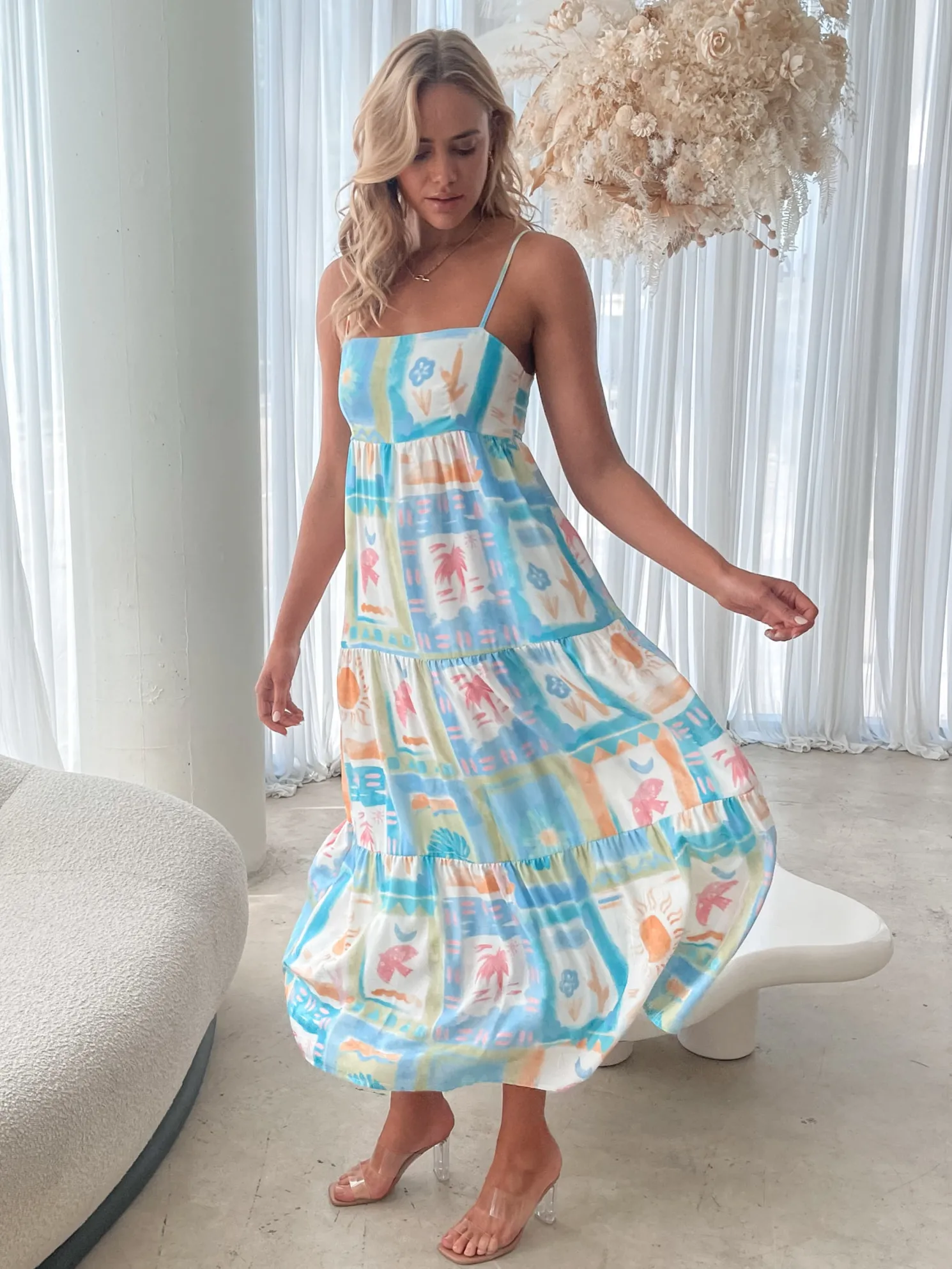 Nishka Dress - Blue Print