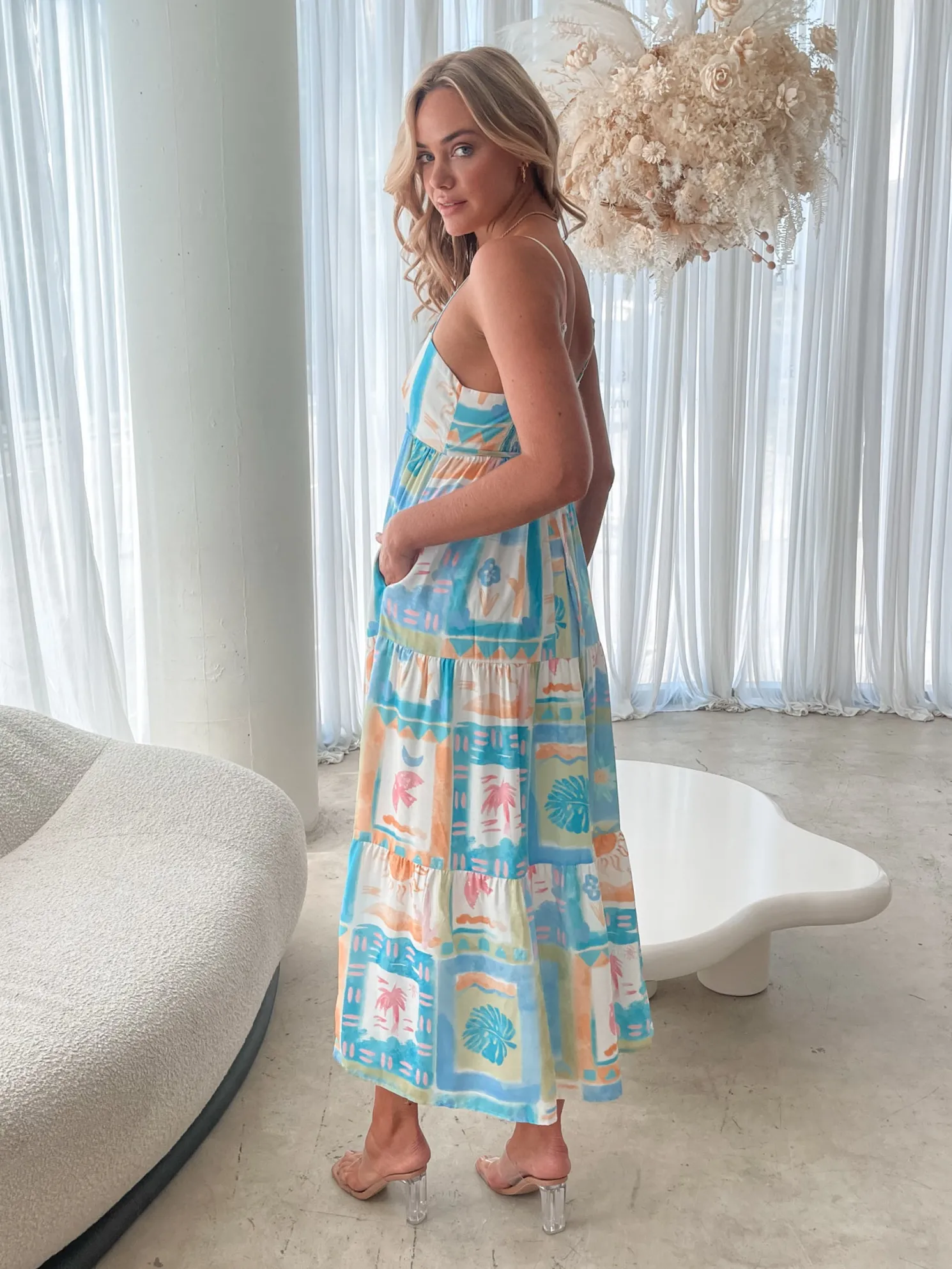 Nishka Dress - Blue Print