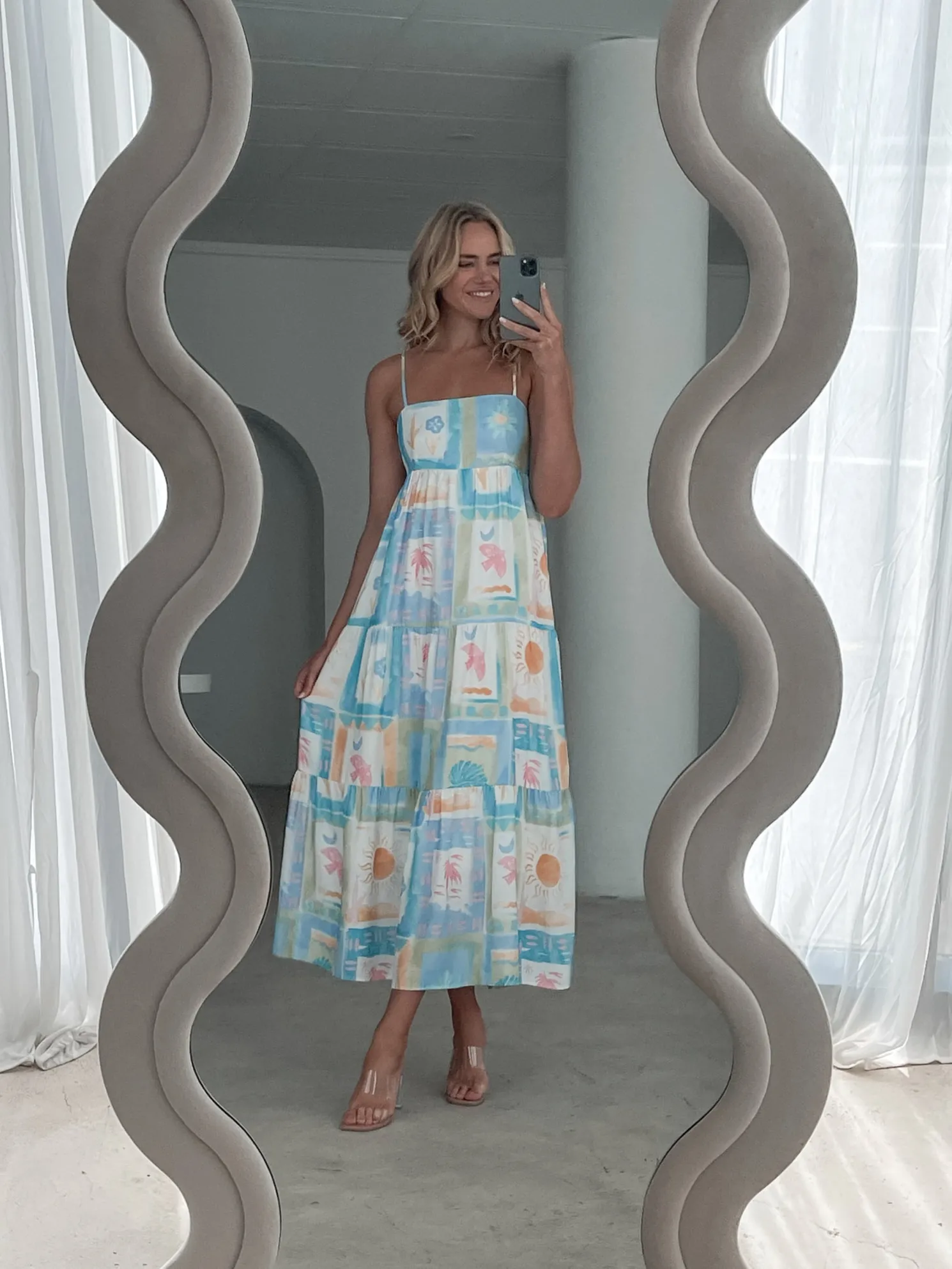 Nishka Dress - Blue Print