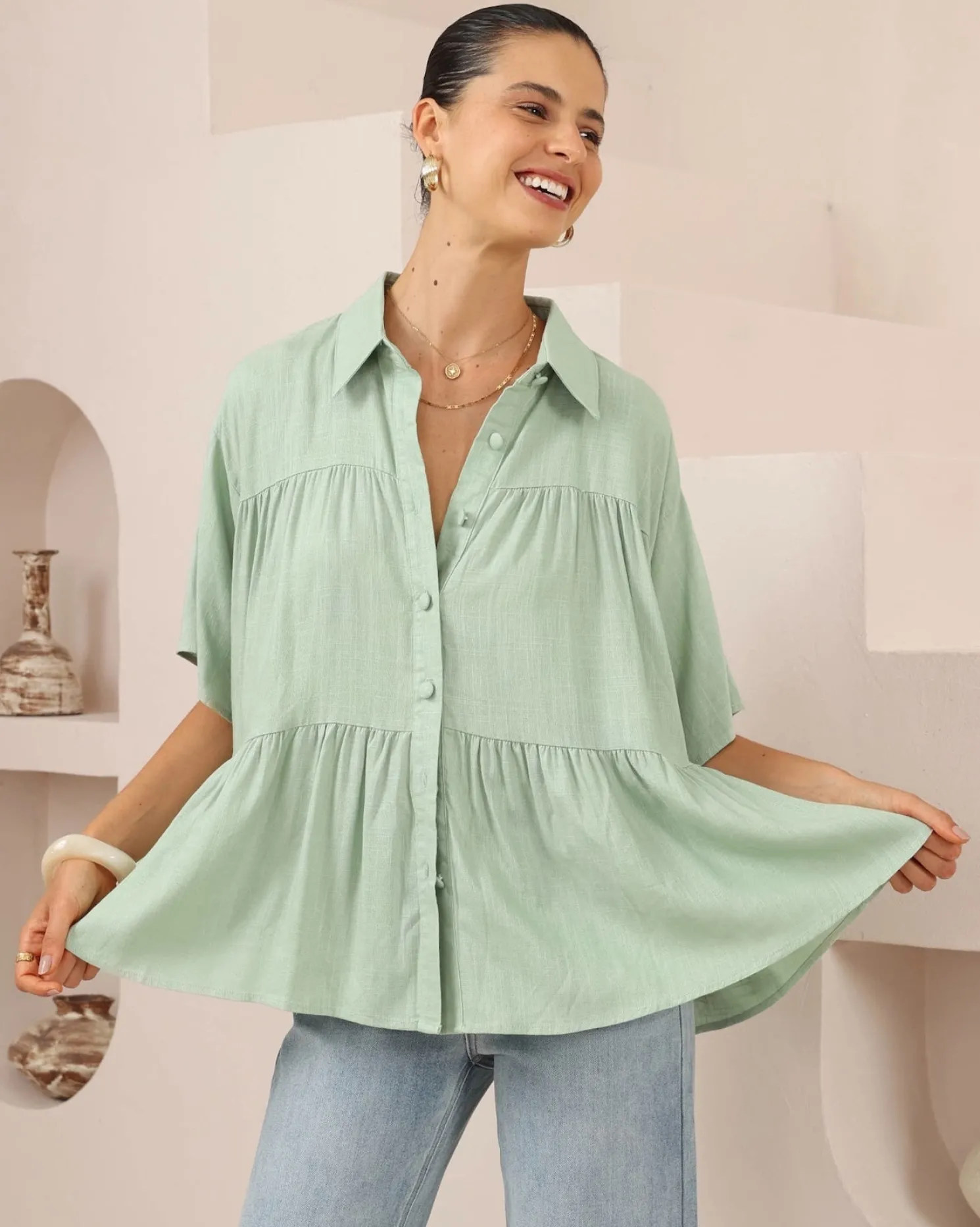 Nymeraine Blouse - Sage