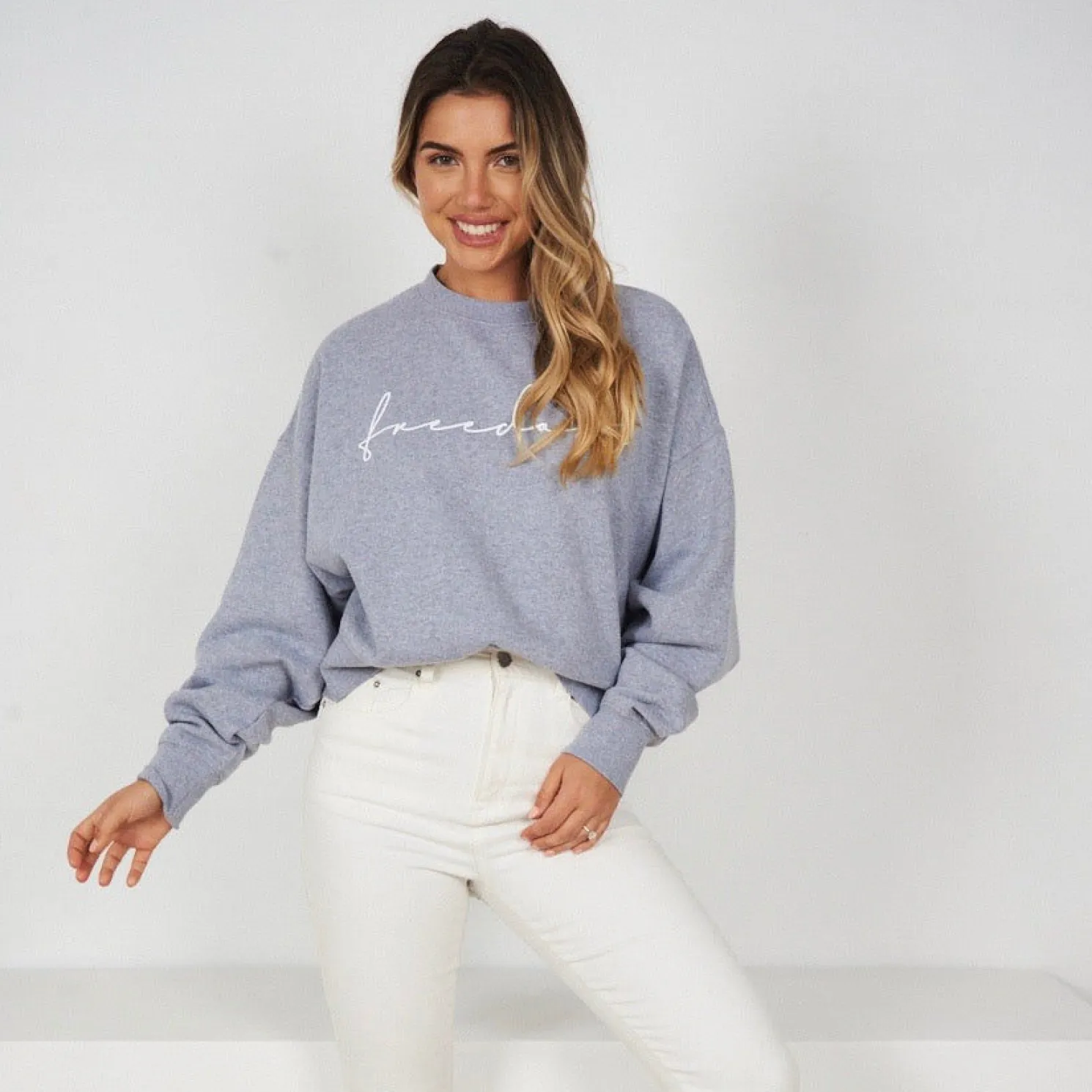 Oversized Freedom Crop (Ash Grey)