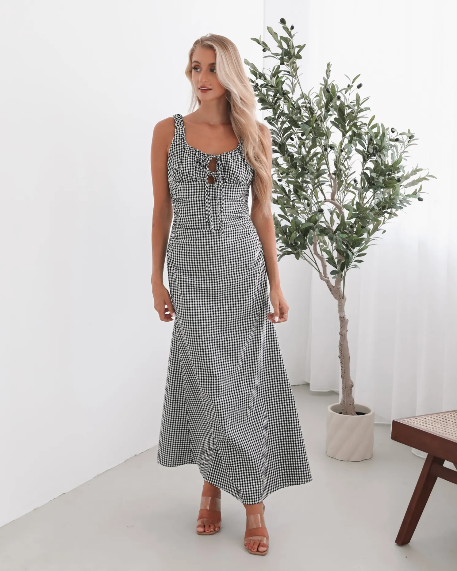 Patrizia Dress - Black Gingham