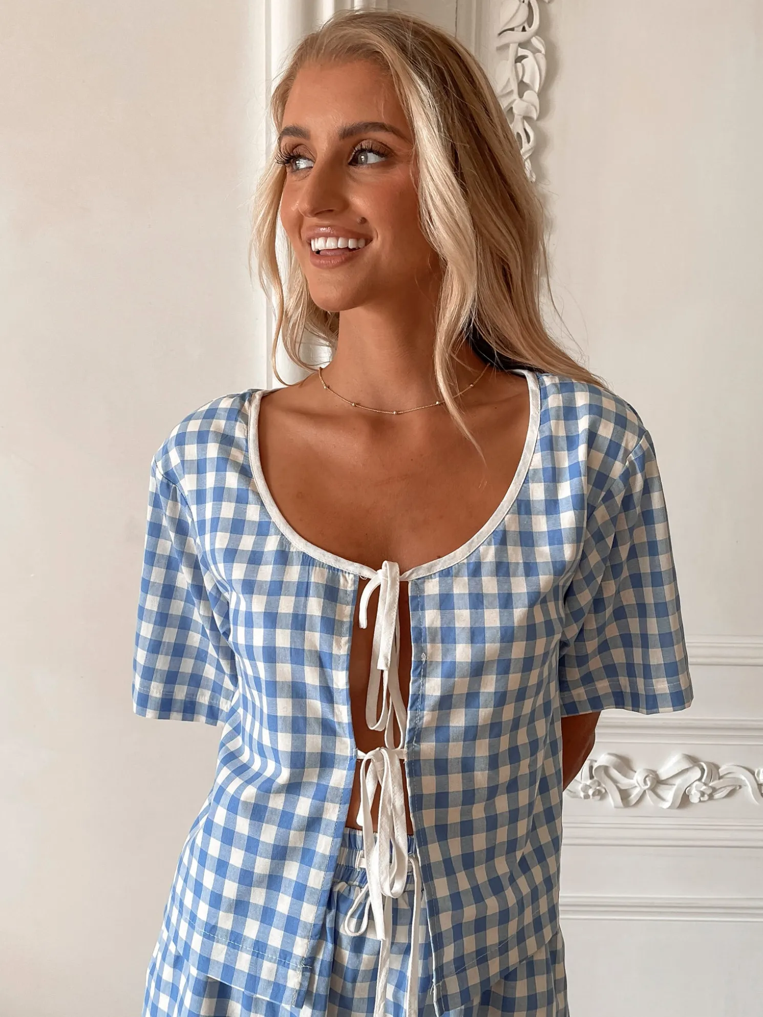 Revan Top - Blue Check