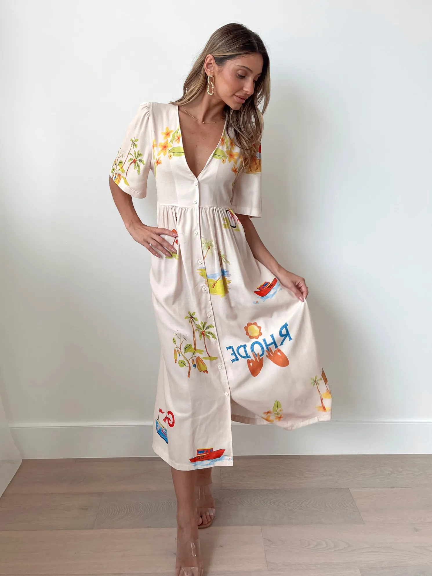 Rozellia Dress - Cream Print