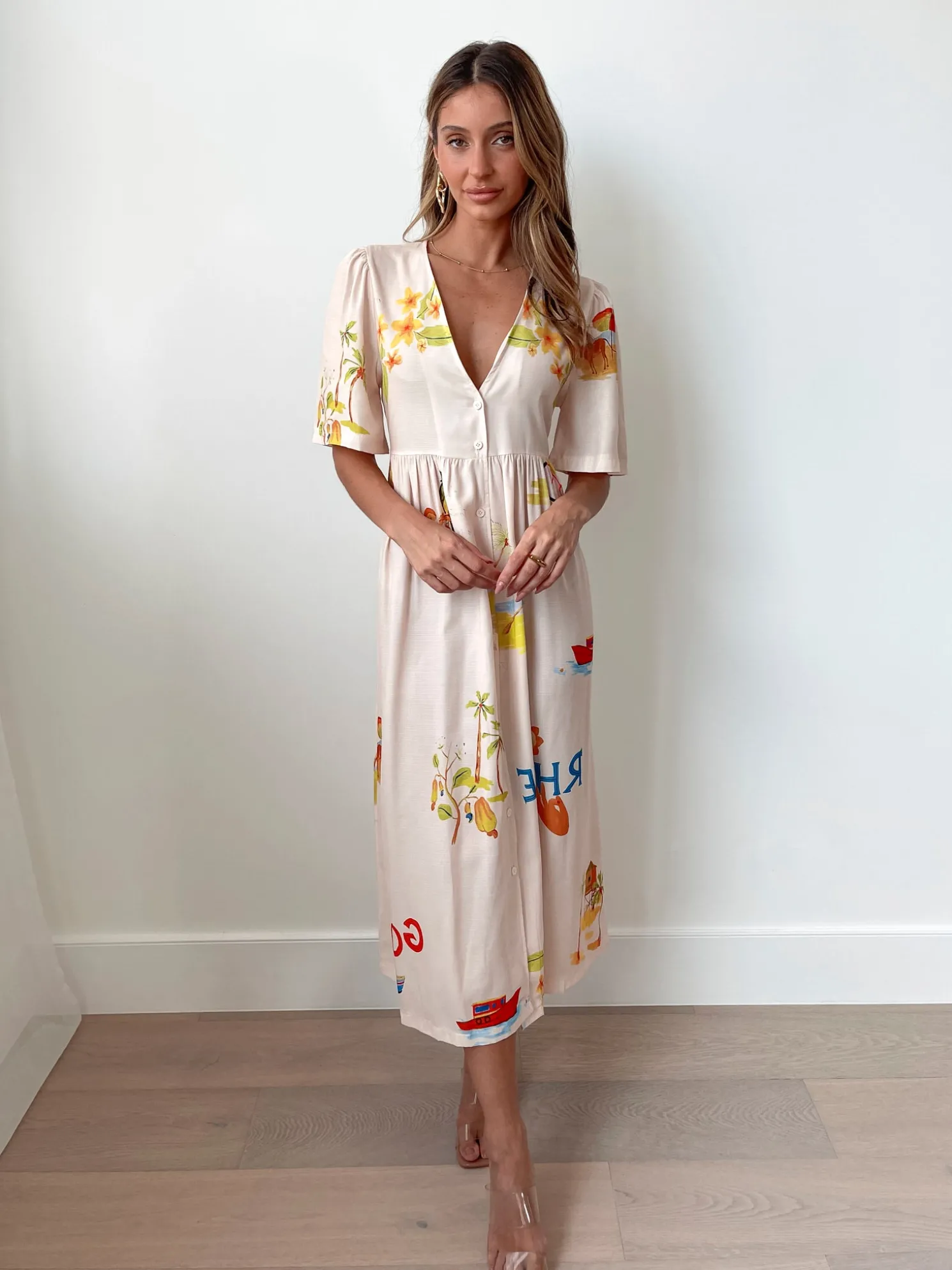 Rozellia Dress - Cream Print