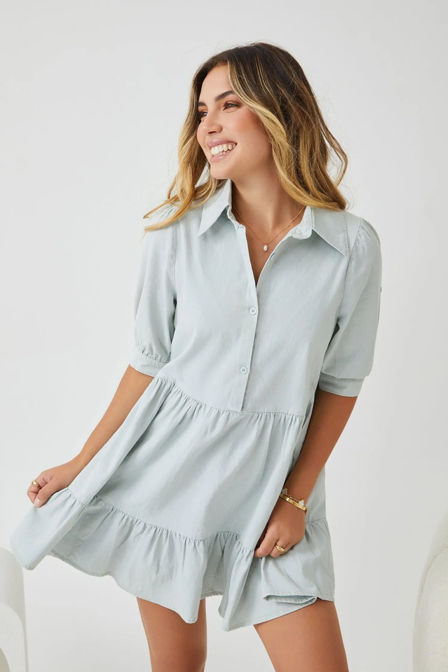 Sanaz Dress - Light Blue