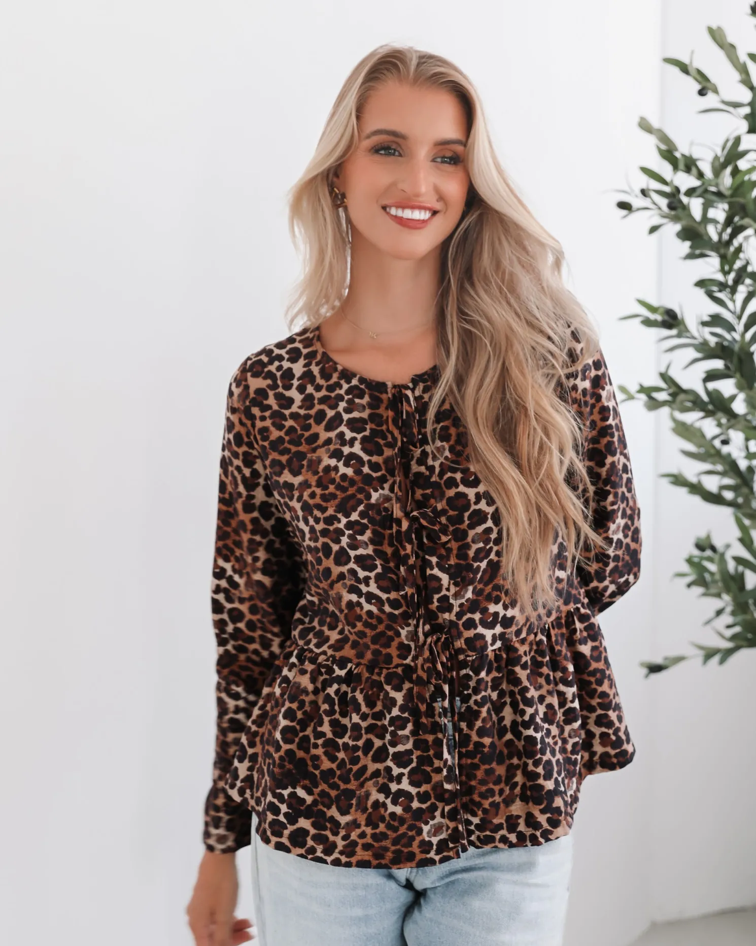 Saveria Top - Brown Print