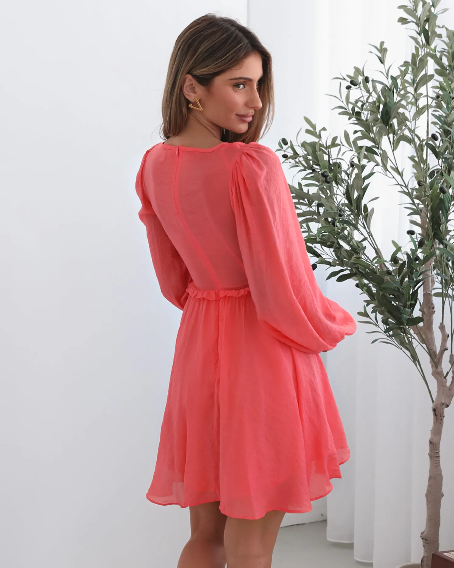 Solindra Dress - Coral