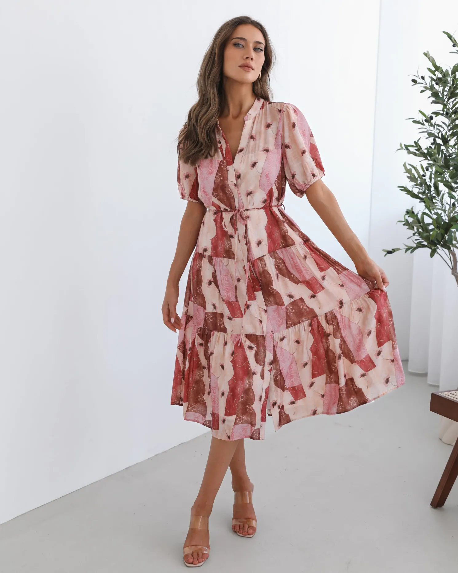 Theia Dress - Multi Print