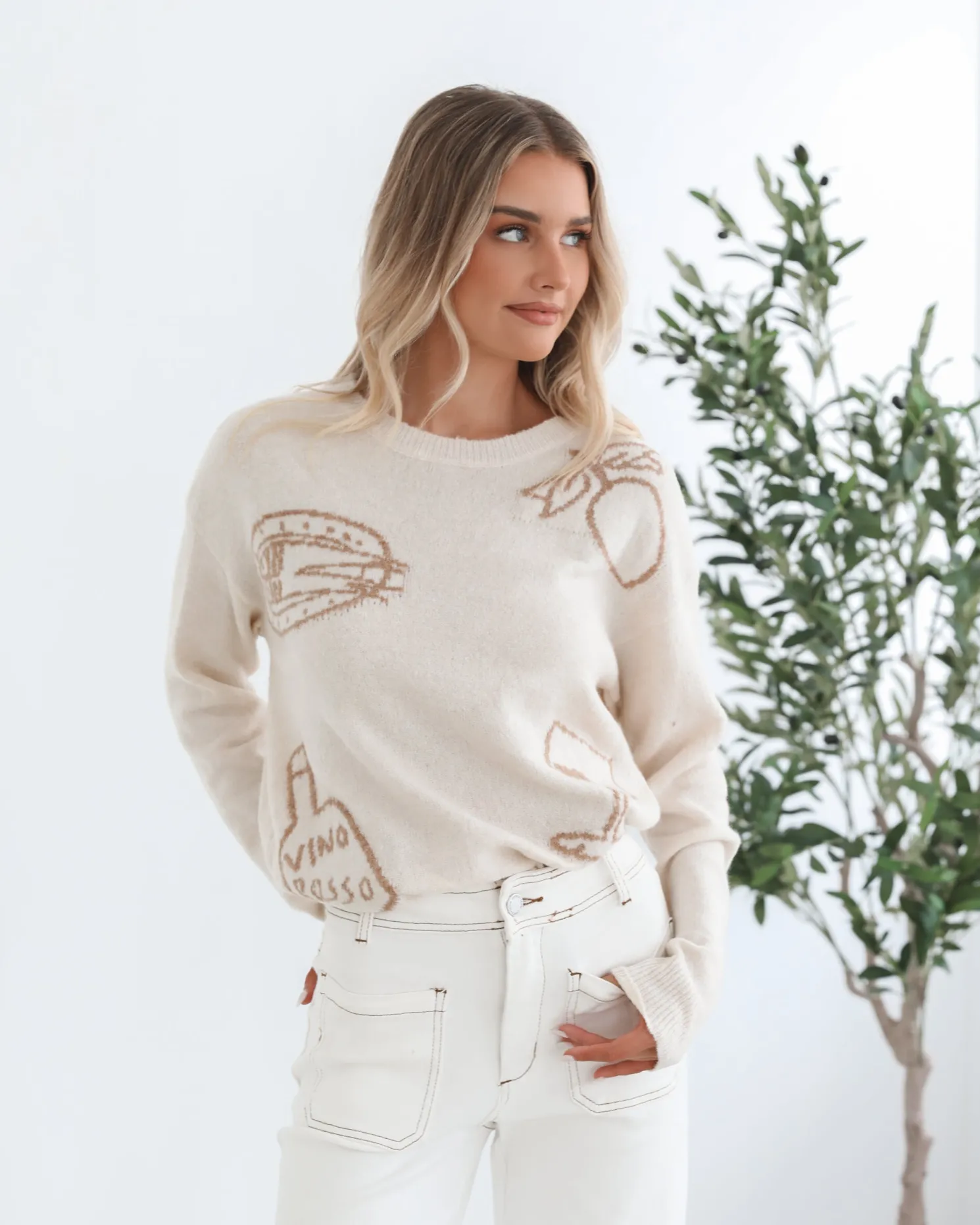Zamarron Knit - Cream Print