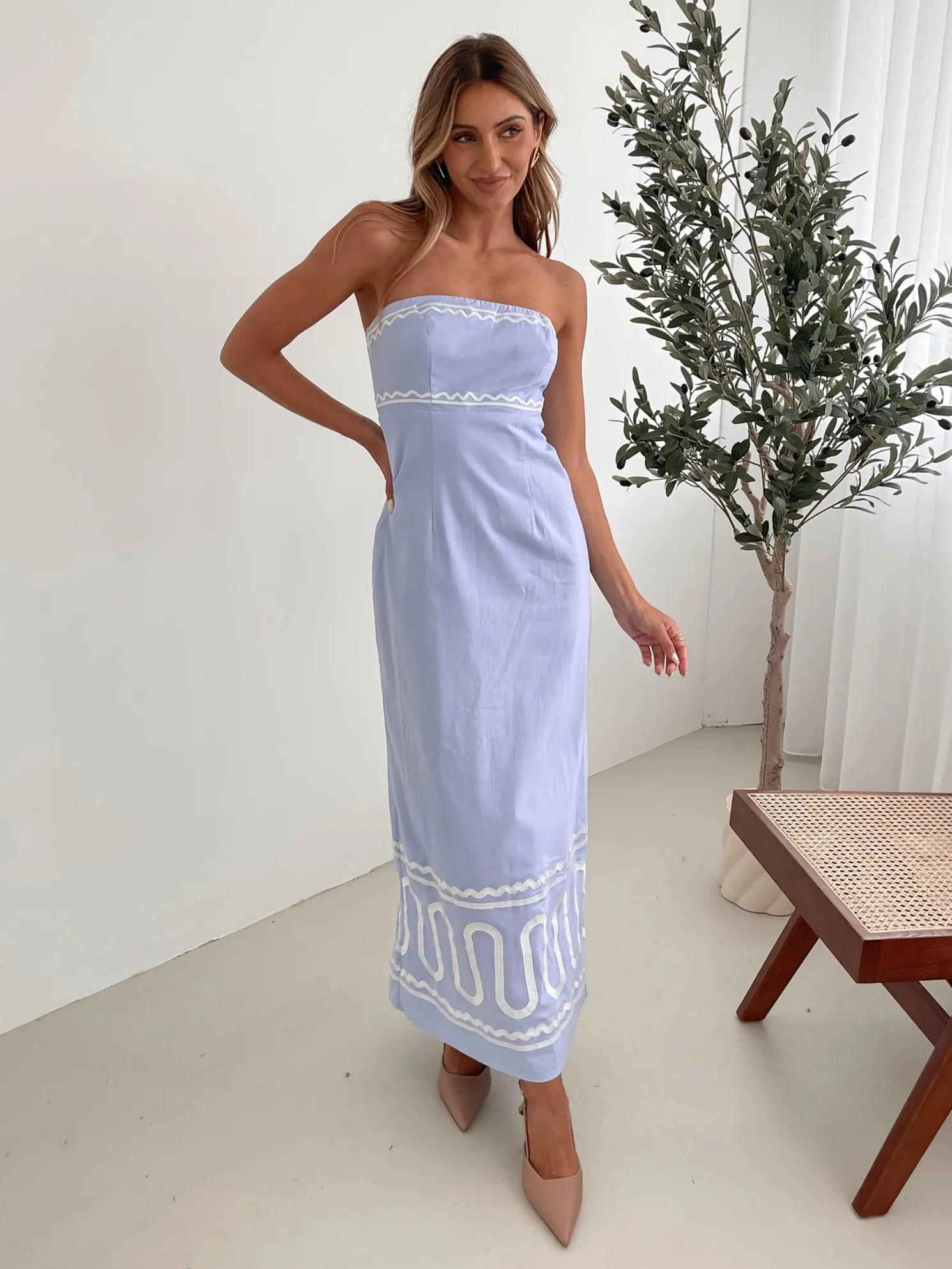 Zareena Dress - Blue Print